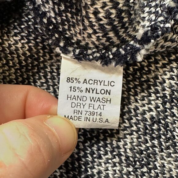 Alfred Dunner Petites Navy Blue Check Sweater Size S Country Club Nautical Core - Picture 9 of 9